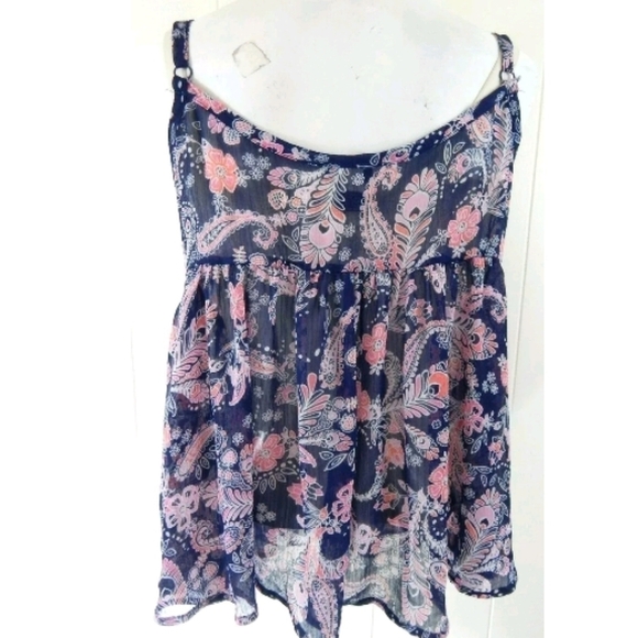 Torrid Sheer Paisley Chiffon Babydoll Tank - Picture 4 of 5